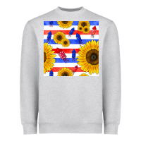 Heather Grey patriotic sunflowers Heavyweight Sweatshirt - BundleAndBundleShop