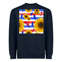 Navy patriotic sunflowers Heavyweight Sweatshirt - BundleAndBundleShop