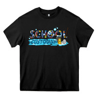 Black school custodian Heavy Core Tee - texasbilliewilder