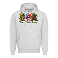 Dove Grey peace love army christmas Zipper Hoodie - NancyCooperArtShop