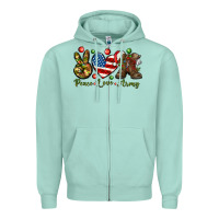 Seafoam peace love army christmas Zipper Hoodie - NancyCooperArtShop