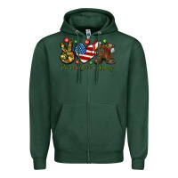 Sports Green peace love army christmas Zipper Hoodie - NancyCooperArtShop