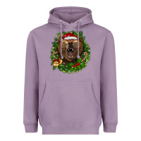 Lavender christmas bear  wreath Heavyweight Hoodie - BarkalooDesign