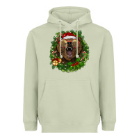 Matcha christmas bear  wreath Heavyweight Hoodie - BarkalooDesign