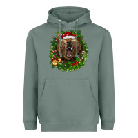 Sage christmas bear  wreath Heavyweight Hoodie - BarkalooDesign