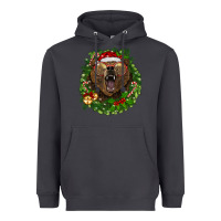 Smoke christmas bear  wreath Heavyweight Hoodie - BarkalooDesign