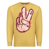 Antique Gold Floral Argyle Peace Sign Premium Sweatshirt - Jasminsmagicworld