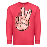 Cardinal Floral Argyle Peace Sign Premium Sweatshirt - Jasminsmagicworld