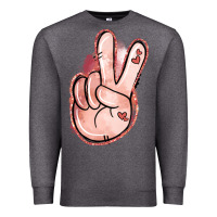 Charcoal Heather Floral Argyle Peace Sign Premium Sweatshirt - Jasminsmagicworld
