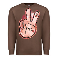 Chestnut Floral Argyle Peace Sign Premium Sweatshirt - Jasminsmagicworld