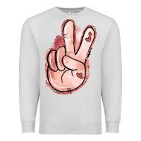 Dove Grey Floral Argyle Peace Sign Premium Sweatshirt - Jasminsmagicworld