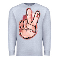 Heather Grey Floral Argyle Peace Sign Premium Sweatshirt - Jasminsmagicworld