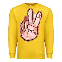 Lemon Floral Argyle Peace Sign Premium Sweatshirt - Jasminsmagicworld