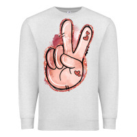 Oatmeal Heather Floral Argyle Peace Sign Premium Sweatshirt - Jasminsmagicworld