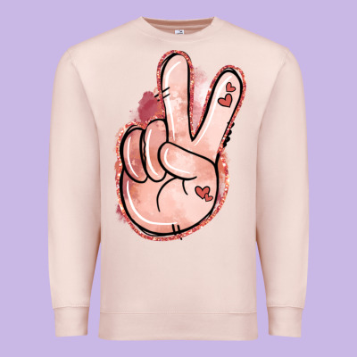 Floral Argyle Peace Sign Premium Sweatshirt Designed By Jasminsmagicworld