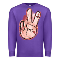 Purple Floral Argyle Peace Sign Premium Sweatshirt - Jasminsmagicworld