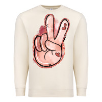 Sandshell Floral Argyle Peace Sign Premium Sweatshirt - Jasminsmagicworld