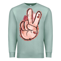 Seafoam Floral Argyle Peace Sign Premium Sweatshirt - Jasminsmagicworld