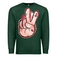 Sports Green Floral Argyle Peace Sign Premium Sweatshirt - Jasminsmagicworld