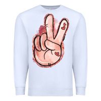 White Floral Argyle Peace Sign Premium Sweatshirt - Jasminsmagicworld