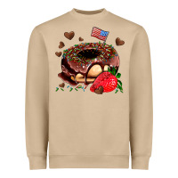 Mushroom donut strawberry and usa flag Heavyweight Sweatshirt - AdoDesignShop