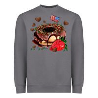 Storm donut strawberry and usa flag Heavyweight Sweatshirt - AdoDesignShop