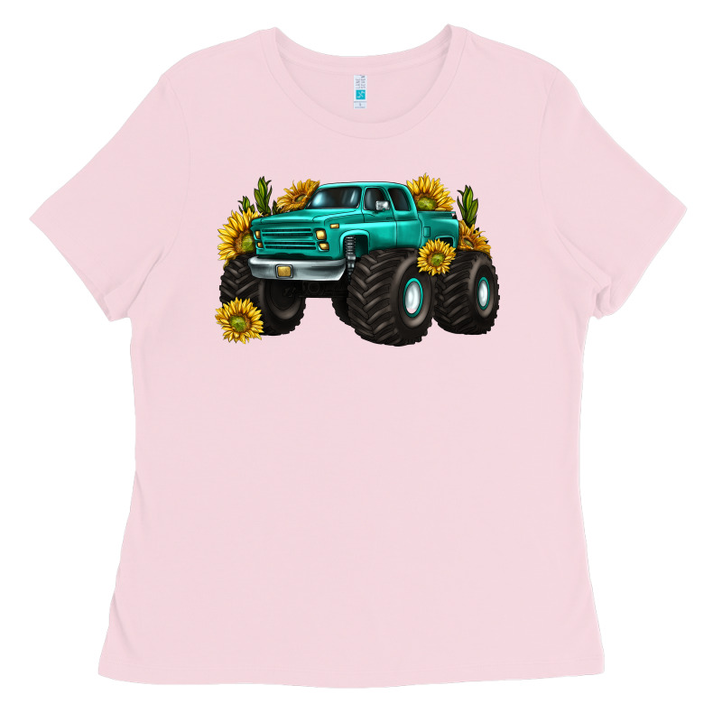 Monster Truck With Sunflower Western Ladies Tee by texasbilliewilder | Teevron