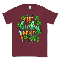 Burgundy st.patricks one lucky nurse Classic Tee - BarkalooDesign