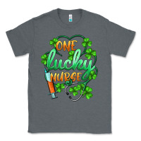 Charcoal Heather st.patricks one lucky nurse Classic Tee - BarkalooDesign