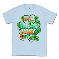 Dusty Blue st.patricks one lucky nurse Classic Tee - BarkalooDesign