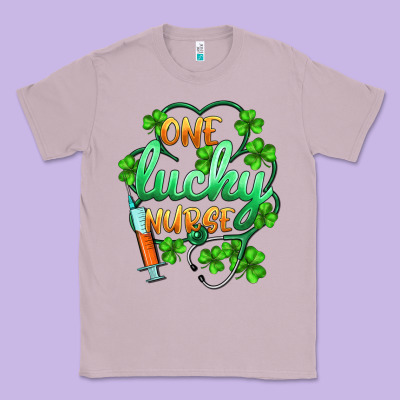 St.patricks One Lucky Nurse Classic Tee Designed By Barkaloodesign