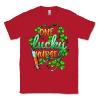 Red st.patricks one lucky nurse Classic Tee - BarkalooDesign