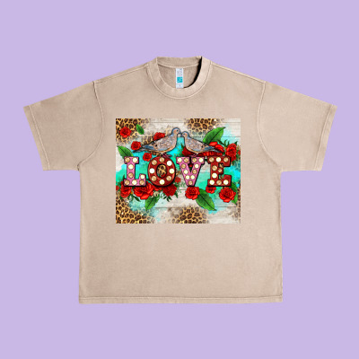 Love Birds And Love With Ross Urban Heavy Tee Designed By Adodesignshop