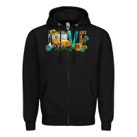 Black school bus love Zipper Hoodie - NancyCooperArtShop