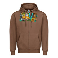Chestnut school bus love Zipper Hoodie - NancyCooperArtShop