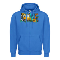 True Royal school bus love Zipper Hoodie - NancyCooperArtShop