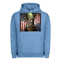 Pigment Pebble Blue usa deer hunting woods Urban Hoodie - CowGirlArtShop