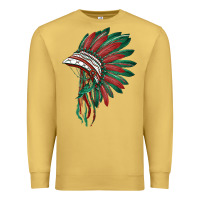 Antique Gold american flag indian headdress Premium Sweatshirt - BarkalooDesign