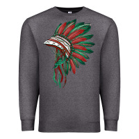 Charcoal Heather american flag indian headdress Premium Sweatshirt - BarkalooDesign