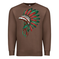 Chestnut american flag indian headdress Premium Sweatshirt - BarkalooDesign