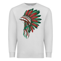 Dove Grey american flag indian headdress Premium Sweatshirt - BarkalooDesign