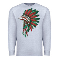 Heather Grey american flag indian headdress Premium Sweatshirt - BarkalooDesign