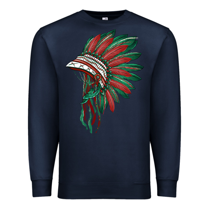 American Flag Indian Headdress Premium Sweatshirt by BarkalooDesign | Teevron
