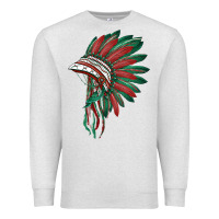 Oatmeal Heather american flag indian headdress Premium Sweatshirt - BarkalooDesign