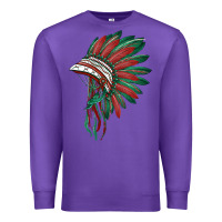 Purple american flag indian headdress Premium Sweatshirt - BarkalooDesign