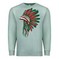 Seafoam american flag indian headdress Premium Sweatshirt - BarkalooDesign
