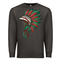 Smoke american flag indian headdress Premium Sweatshirt - BarkalooDesign