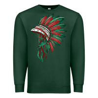 Sports Green american flag indian headdress Premium Sweatshirt - BarkalooDesign