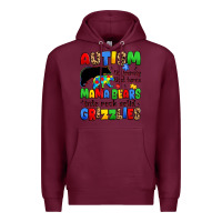 Burgundy autism the journey that turns mama bears Premium Hoodie - JahusDesignShop