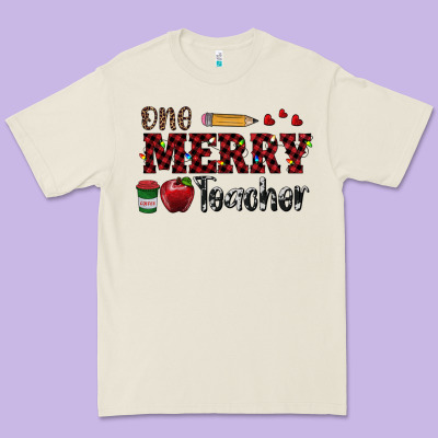 One Merry Teacher Premium Tee Designed By Ranaportraitstore
